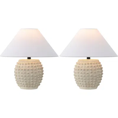 Jonathan Y Effie 18.25" Minimalist Scandinavian Ceramic/iron Hobnail Led Table Lamp