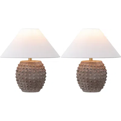 Jonathan Y Effie 18.25" Minimalist Scandinavian Ceramic/iron Hobnail Led Table Lamp