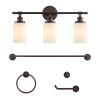 Jonathan Y Egan 23.25" 3-light Classic Cottage Vanity Light With Frosted Glass Shades And Bathroom Hardware Acc In Oil Rubbed Bronze