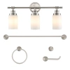 Jonathan Y Egan 23.25" 3-light Classic Cottage Vanity Light With Frosted Glass Shades And Bathroom Hardware Acc