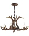 Jonathan Y Eldora 30in Adjustable Resin Antler 5-light Led Chandelier