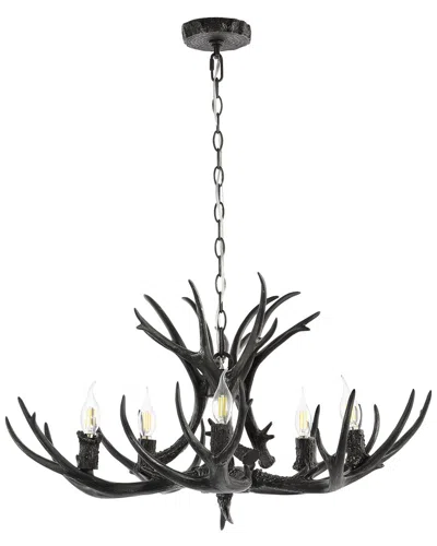 Jonathan Y Eldora 30in 5-light Rustic Led Chandelier In Black