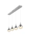 Jonathan Y Elena Teardrop 47" 4-light Modern Mid-century Iron, Acrylic Integrated Linear Led Pendant In Chrome