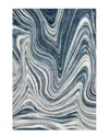 Jonathan Y Eleni Contemporary Glam Abstract Marble Area Rug In Turquoise