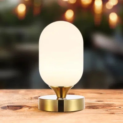 Jonathan Y Eli 8" Modern Minimalist Iron Rechargeable Integrated Led Table Lamp