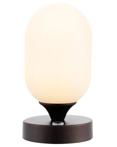 Jonathan Y Eli 8in Bohemian Farmhouse Iron Rechargeable Integrated Led Table Lamp In Bronze