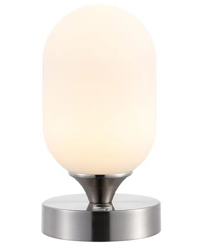 Jonathan Y Eli 8in Modern Iron Rechargeable Integrated Led Table Lamp In Nickel