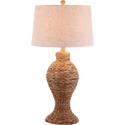 Jonathan Y Elicia 31" 1-light Coastal Cottage Water Hyacinth Weave Led Table Lamp In Natural