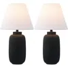 Jonathan Y Elinore 24.5" Minimalist Scandinavian Resin/iron Ginger Jar Led Table Lamp In Matte Black