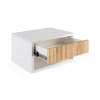 Jonathan Y Elise Classic Contemporary Floating Wall Mounted Nightstand With Soft-close Tambour Drawe In White/light Oak