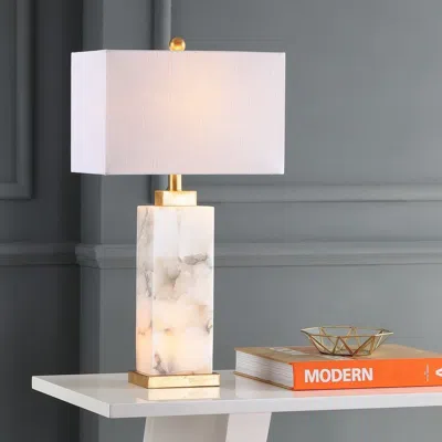 Jonathan Y Elizabeth 27.5" Alabaster Led Table Lamp In Neutral