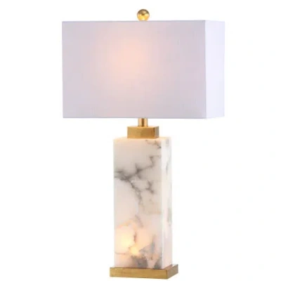 Jonathan Y 27.5in Elizabeth White & Gold Leaf Table Lamp In White/gold Painting