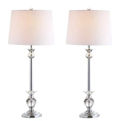 Jonathan Y Elizabeth 33" Crystal/metal Led Table Lamp, Clear/chrome