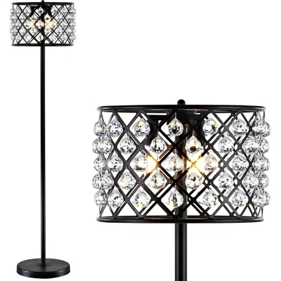 Jonathan Y Elizabeth 60" Crystal/metal Led Floor Lamp In Bronze