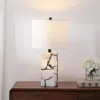 Jonathan Y Elizabeth Contemporary Coastal Alabaster Led Table Lamp With Body Night Light In White