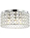 Jonathan Y Ellen 15in 3-light Crystal Metal Led Flush Mount