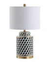 Jonathan Y Ellie 24.5in Tumbling Block Ceramicmetal Led Table Lamp