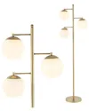 Jonathan Y Ellie 66in 3-light Modern Vintage Iron Led Floor Lamp In Gold