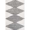 Jonathan Y Elm Diamond Stripe Geometric Shag Area Rug In White/gray