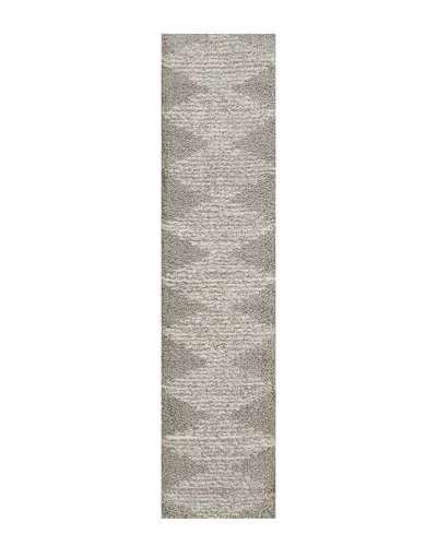 Jonathan Y Elm Diamond Stripe Geometric Shag Polypropylene Rug In Brown