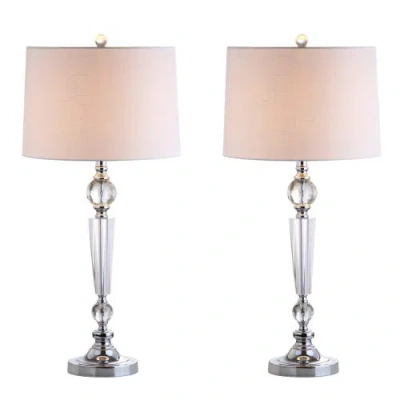 Jonathan Y Emma 29.5" Crystal Led Table Lamp, Clear