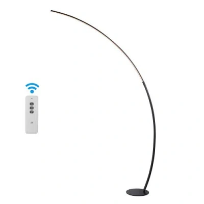 Jonathan Y Enzo 68" Contemporary Minimalist Metal Arc Dimmable Integrated Led Floor Lamp, Black