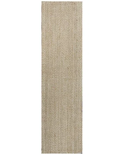 Jonathan Y Espina Hand Woven Herringbone Chunky Jute Rug In Neutral