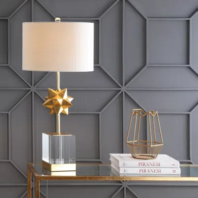 Jonathan Y Estelle 32" Led Metal/crystal Table Lamp In Gold