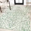 Jonathan Y Estrella Bohemian Medallion Textured Weave Indoor/outdoor Area Rug In Green/cream