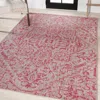Jonathan Y Estrella Bohemian Medallion Textured Weave Indoor/outdoor Area Rug In Light Gray/fuchsia