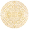 Jonathan Y Estrella Bohemian Medallion Textured Weave Indoor/outdoor Round Area Rug In Yellow