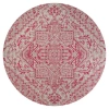 Jonathan Y Estrella Bohemian Medallion Textured Weave Indoor/outdoor Round Area Rug In Pink