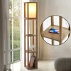 Jonathan Y Etagere 63.5" Rustic Bohemian Wooden Led 3-shelf Floor Lamp With Pull-chain