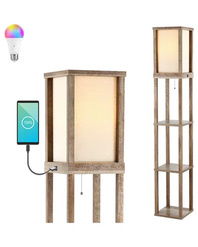 Jonathan Y 62in Othello Nickel Floor Lamp