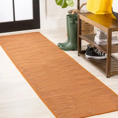 Jonathan Y Ethan Modern Flatweave Solid Indoor/outdoor Area Rug In Orange