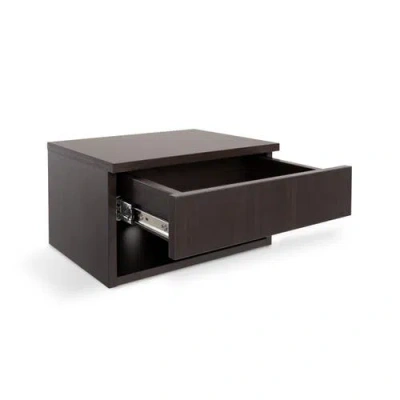 Jonathan Y Ettore Mid-century Modern Floating Wall Mounted Nightstand With Soft-close Drawer And Cab In Black