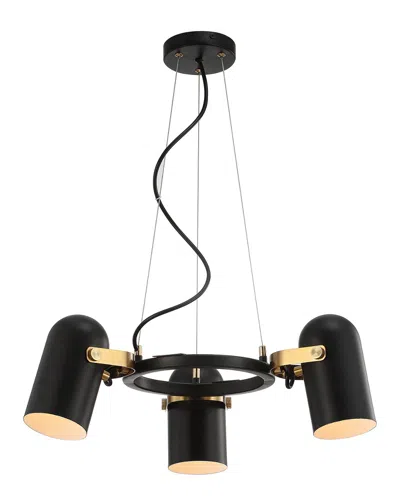 Jonathan Y Eugenio 22.5in Adjustable Metal Led Pendant In Black