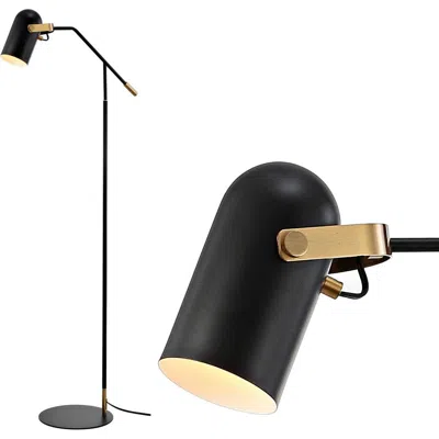 Jonathan Y Eugenio 58.5" Metal Led Floor Lamp, Black/brass Gold