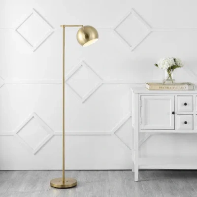 Jonathan Y Eva Modern Contemporary Iron Led Floor Lamp In Brass Gold