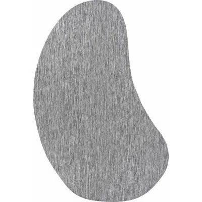 Jonathan Y Evan Modern Rustic Organic Curve Indoor/outdoor Shaped Area Rug In Gray