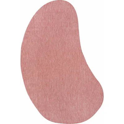 Jonathan Y Evan Modern Rustic Organic Curve Indoor/outdoor Shaped Area Rug In Pink