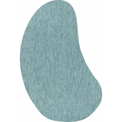 Jonathan Y Evan Modern Rustic Organic Curve Indoor/outdoor Shaped Area Rug In Blue