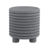 Jonathan Y Evans 18" Minimalist Modern 3-legged Drum Accent Table, White Frosted In Gray