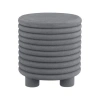 Jonathan Y Evans 18" Minimalist Modern 3-legged Drum Accent Table, White Frosted In Gray Frosted