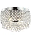 Jonathan Y Evelyn 14.7in 3-light Crystal Drops Metal Led Flush Mount