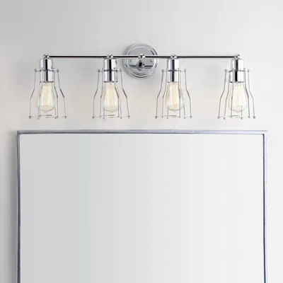 Jonathan Y Evelyn 29.5" 4-light Metal Vanity Light In Gray
