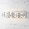 Jonathan Y Evelyn Crystal Rectangle 31.75" 4-light Iron/crystal Glam Modern Led Vanity Light