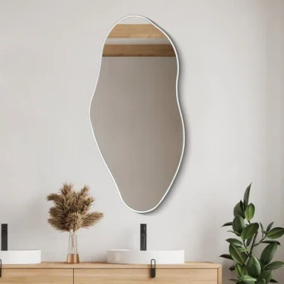 Jonathan Y Everly Irregular Framed Decorative Wall Mirror In Metallic