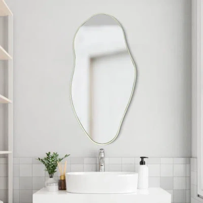Jonathan Y Everly Irregular Framed Decorative Wall Mirror In Metallic