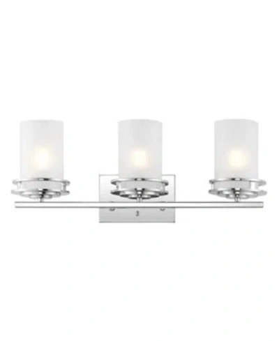 Jonathan Y Fairfax 3-light Contemporary Glam Led Vanity Light In Silver-tone